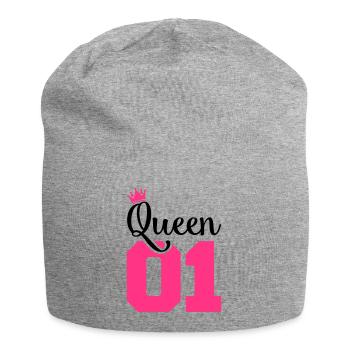 queen 01 crown - Jersey-Beanie - Grau meliert - Vorne