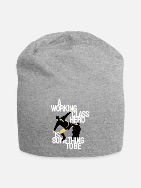 Working Class Hero (Eric Cantona) - Jersey Beanie - heather grey