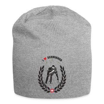 schwinger I love schwingen - Jersey-Beanie - Grau meliert - Vorne
