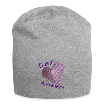 Cœur a prendre - Bonnet en jersey - gris chiné - Devant