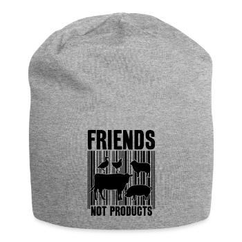 VEGAN FRIENDS NOT FOOD BARCODE - Jersey Beanie - heather grey - Front