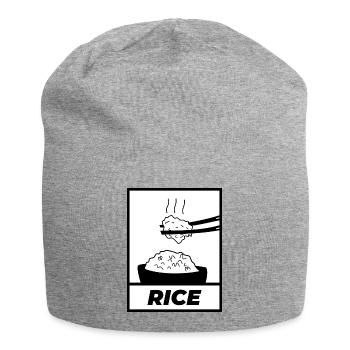 Rice simple black - Jersey Beanie - heather grey - Front