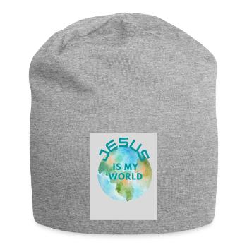 JESUS IST MEINE WELT - Jersey-Beanie - Grau meliert - Vorne