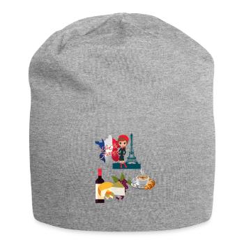 Le charme de la France - Bonnet en jersey - gris chiné - Devant