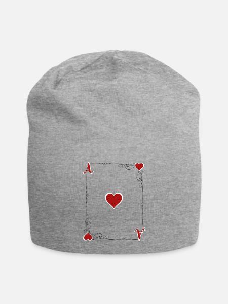 - Das ist ein Herz. - Jersey-Beanie - Grau meliert