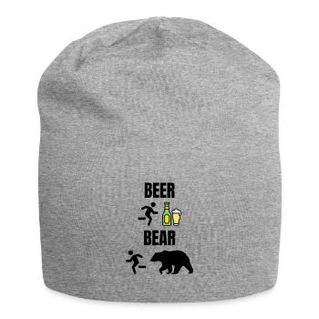 Beer Bear - Jersey Beanie - heather grey - Front