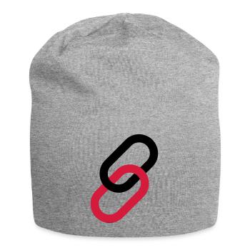 Link als Symbol - Jersey-Beanie - Grau meliert - Vorne