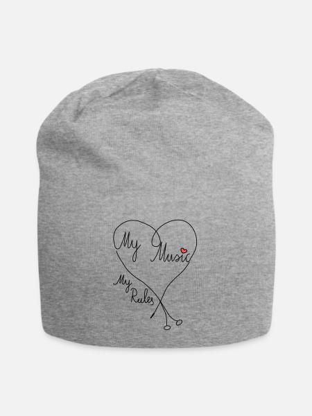 my music - my rules - Jersey-Beanie - Grau meliert