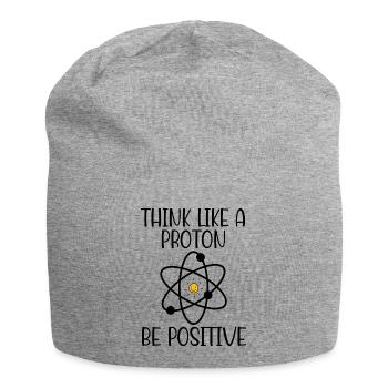 Denken Sie wie ein Proton, seien Sie positiv - Jersey-Beanie - Grau meliert - Vorne
