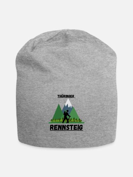 Rennsteig Thüringen Wandern Berge thüringer Wald - Jersey-Beanie - Grau meliert
