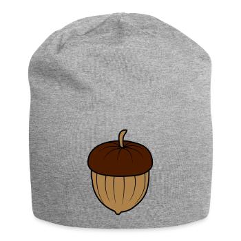 Acorn Nut Design - Jersey Beanie - heather grey - Front