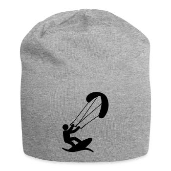Kitesurfer Kite Surfer Wave Water Wind - Jersey Beanie - heather grey - Front