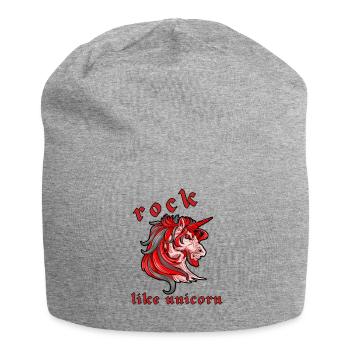 rock like unicorn - Jersey Beanie - heather grey - Front