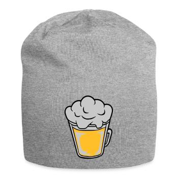 Comic Bier von oben - Jersey-Beanie - Grau meliert - Vorne