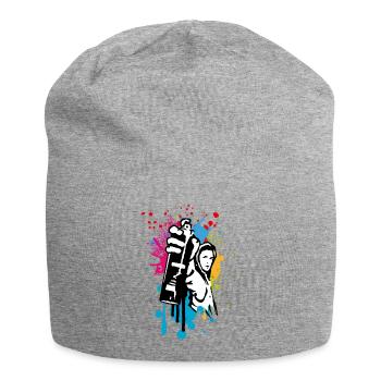 pulvérisateur de motifs de street art cool dans le style graffiti - Bonnet en jersey - gris chiné - Devant