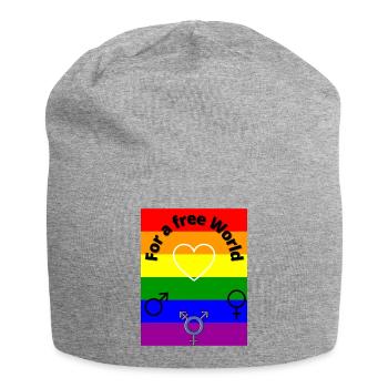 Pour un monde libre - Bonnet en jersey - gris chiné - Devant