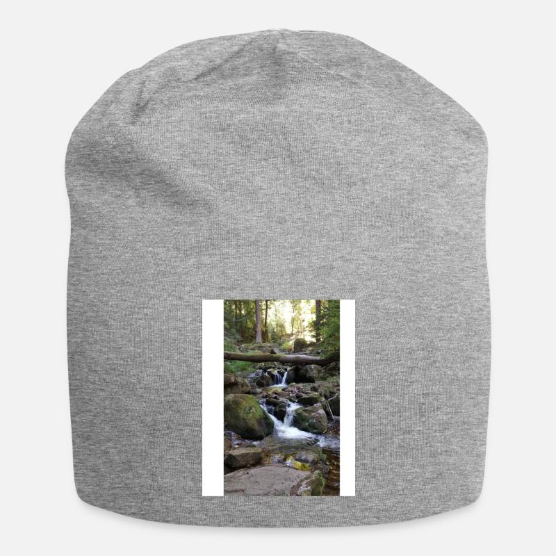 Natur - Jersey-Beanie - Grau meliert