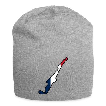 Frankreich Rennstrecke mit Flagge - Jersey-Beanie - Grau meliert - Vorne