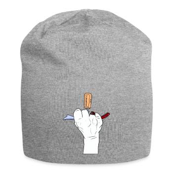 Bad girl white hand with corkscrew - Jersey Beanie - heather grey - Front