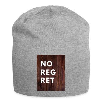 no regret, sayings, gift, men, women - Jersey Beanie - heather grey - Front