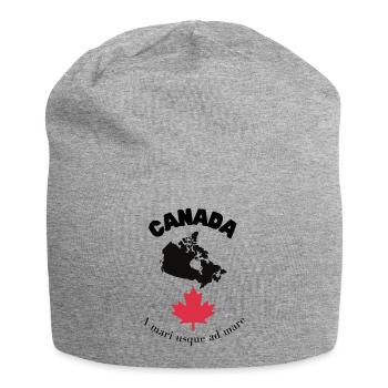 KANADA mit Karte & Motto - Jersey-Beanie - Grau meliert - Vorne