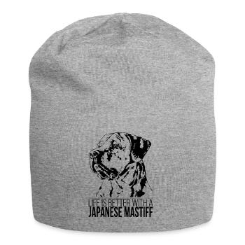 LA VIE DU DOGUE JAPONAIS est meilleure Hundespruch Hunde - Bonnet en jersey - gris chiné - Devant