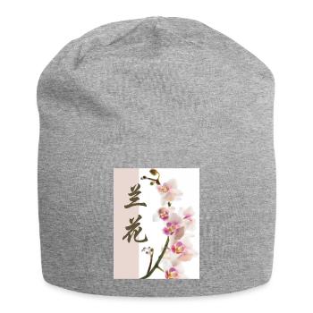 Orchidee - Jersey-Beanie - Grau meliert - Vorne