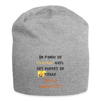 Un fondu de raclette avec des pommes de terre - Bonnet en jersey - gris chiné - Devant