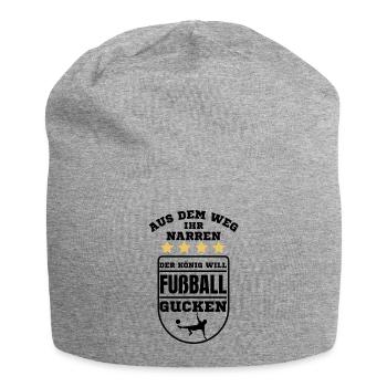 Fußball Fussball lustiger Spruch Deutschland - Jersey-Beanie - Grau meliert - Vorne