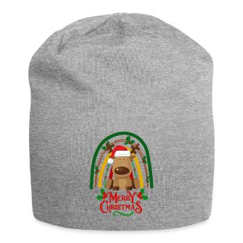 Weihnachten süßer Elch kawaii - Jersey-Beanie - Grau meliert - Vorne