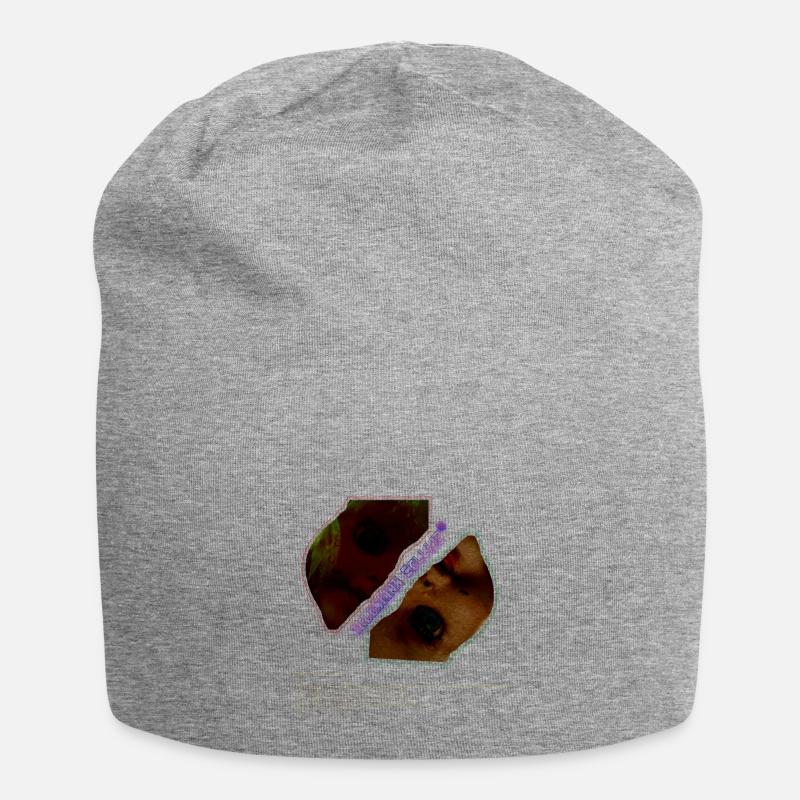 Illusions Collide: Two Faced Doll Graphic - Jersey Beanie - heather grey