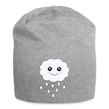 Nuage Kawaii Kawaii Chibi Kawaii Visage - Bonnet en jersey - gris chiné - Devant