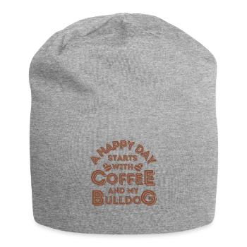 Café Bulldog anglais Café pour chien - Bonnet en jersey - gris chiné - Devant