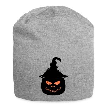 Visage de citrouille - Bonnet en jersey - gris chiné - Devant