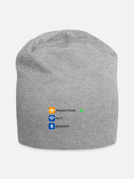 Flugmodus Einstellung - Jersey-Beanie - Grau meliert