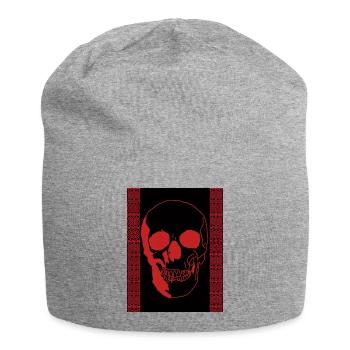 Celtic Skull - Jersey Beanie - heather grey - Front