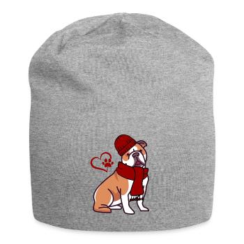 Chien d’hiver - Bouledogue anglais - Bonnet en jersey - gris chiné - Devant