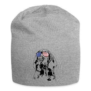 BRACCO ITALIANO America Flag Glasses Dog Wilsigns - Jersey Beanie - heather grey - Front