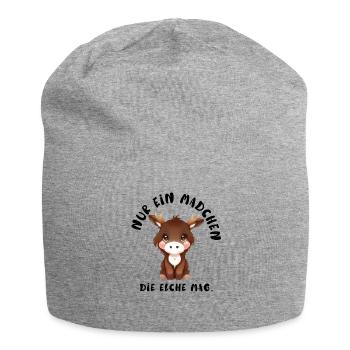 Nur ein Mädchen die Elche mag. - Jersey-Beanie - Grau meliert - Vorne