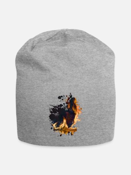 Feuer - Jersey-Beanie - Grau meliert