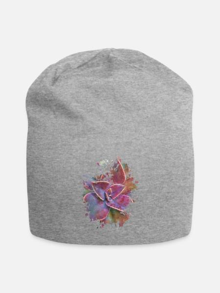 Pflanze - Jersey-Beanie - Grau meliert