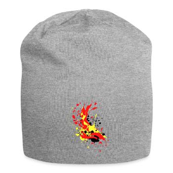 splash bunt farbe muster aufdruck comic style - Jersey-Beanie - Grau meliert - Vorne
