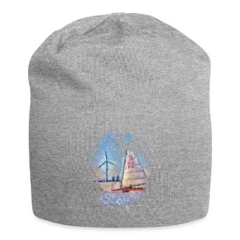 Segelboot - Jersey-Beanie - Grau meliert - Vorne