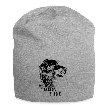 Aimé par un chien Gordon Setter Talking - Bonnet en jersey - gris chiné - Devant