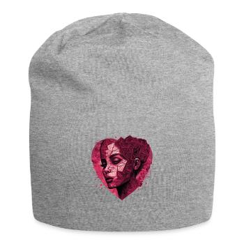 Résumé du cœur | Saint-Valentin | Cœur abstrait | - Bonnet en jersey - gris chiné - Devant