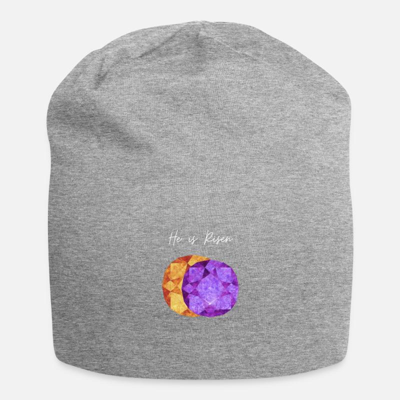 He is Risen Geometric Gem - Jersey Beanie - heather grey