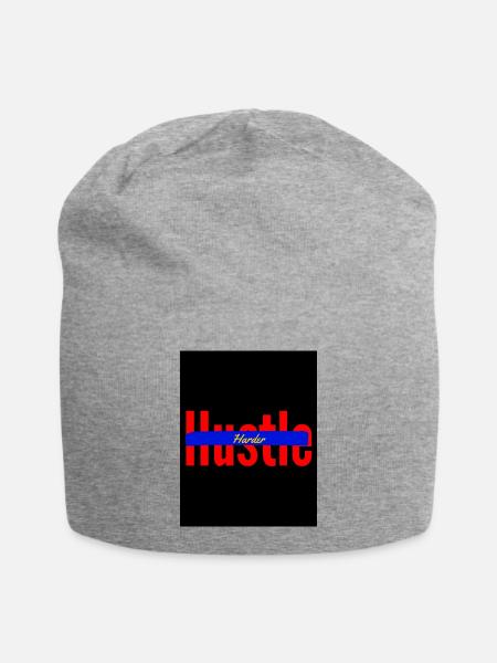 Hustle harder - Jersey-Beanie - Grau meliert