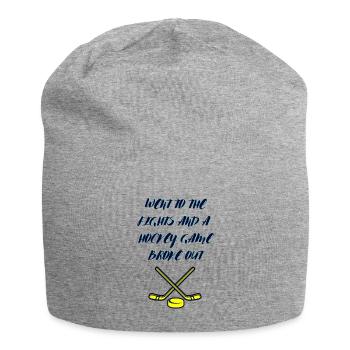Je suis allé aux bagarres et une partie de hockey a éclaté - Bonnet en jersey - gris chiné - Devant