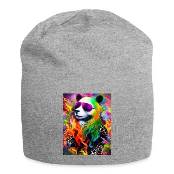 Regenbogen Panda Sonnenbrille - Jersey-Beanie - Grau meliert - Vorne
