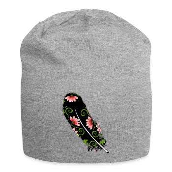 Feder - Jersey-Beanie - Grau meliert - Vorne